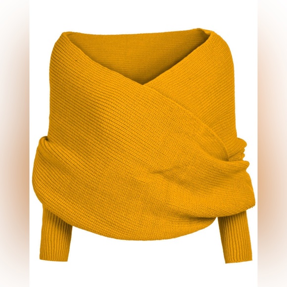 Gorgeous Dolls Knitted Sweater Crop Top Wrap Crochet Scarf - Picture 1 of 1